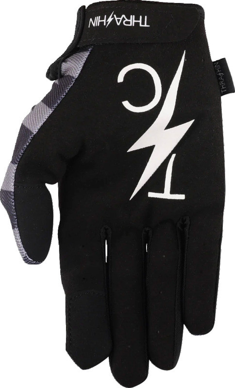 Thrashin Supply Stars & Bolts Stealth Black Gray Gloves