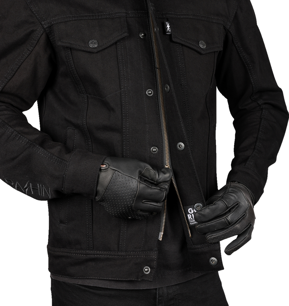 Thrashin Supply Highway V2 Denim Riding Black Jacket