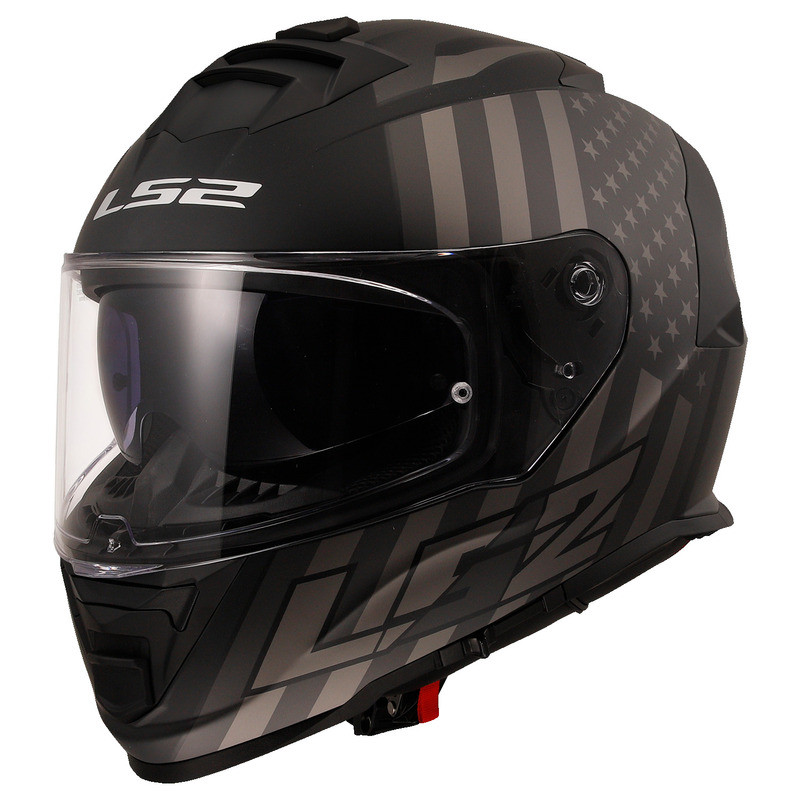 LS2 Assault Flag Matte Black Gray Helmet - Speed Addicts LS2 Assault Flag Matte Black Gray Helmet - Speed Addicts
