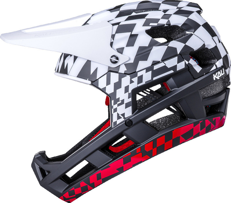 Kali DH Invader LTD Glitch Matte Black White Red Helmet