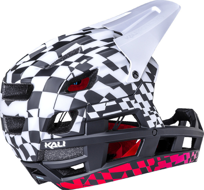 Kali DH Invader LTD Glitch Matte Black White Red Helmet