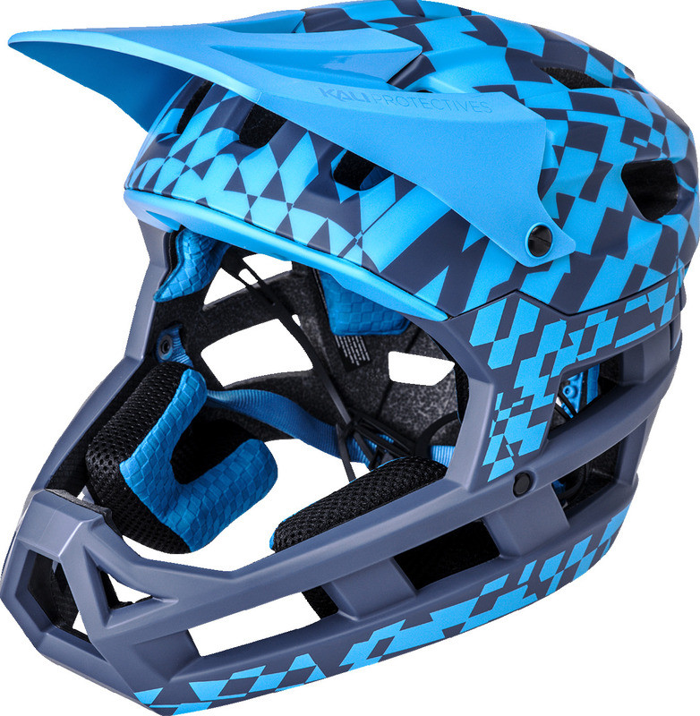 Kali DH Invader LTD Glitch Matte Navy Cyan Helmet