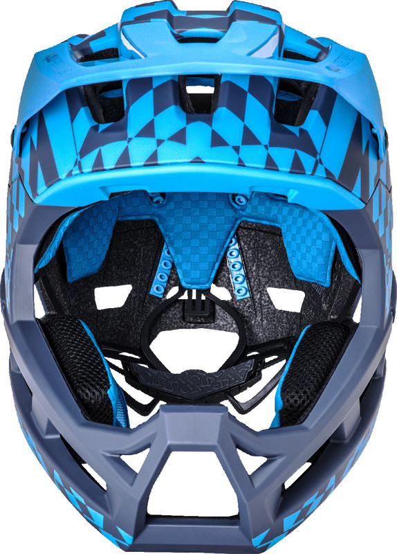 Kali DH Invader LTD Glitch Matte Navy Cyan Helmet