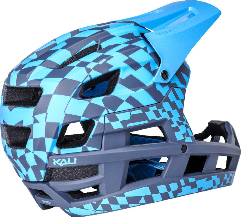 Kali DH Invader LTD Glitch Matte Navy Cyan Helmet