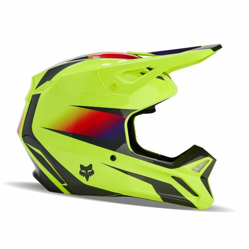 Fox Racing V1 Flora Yellow Helmet - Speed Addicts