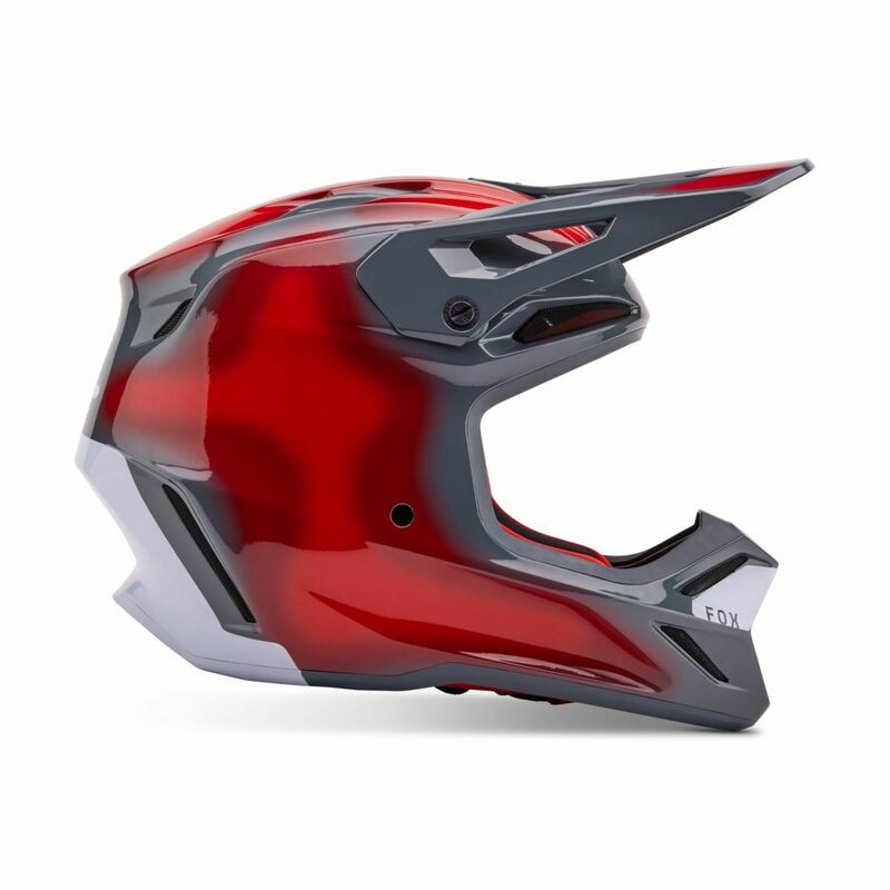 Fox Racing V3 Volatile Gray Red Helmet