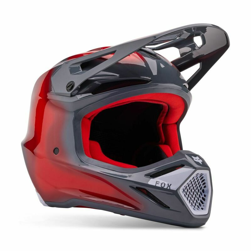 Fox Racing V3 Volatile Gray Red Helmet