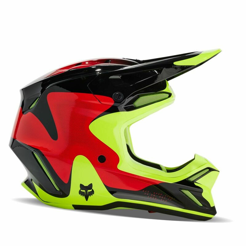 Fox Racing V3 Revise Red Yellow Helmet - Speed Addicts