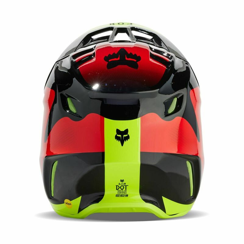 Fox Racing V3 Revise Red Yellow Helmet