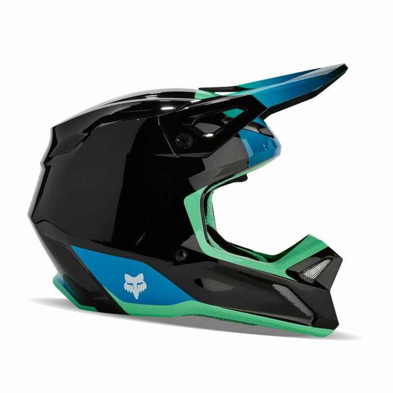 Fox Racing Youth V1 Ballast Black Blue Helmet