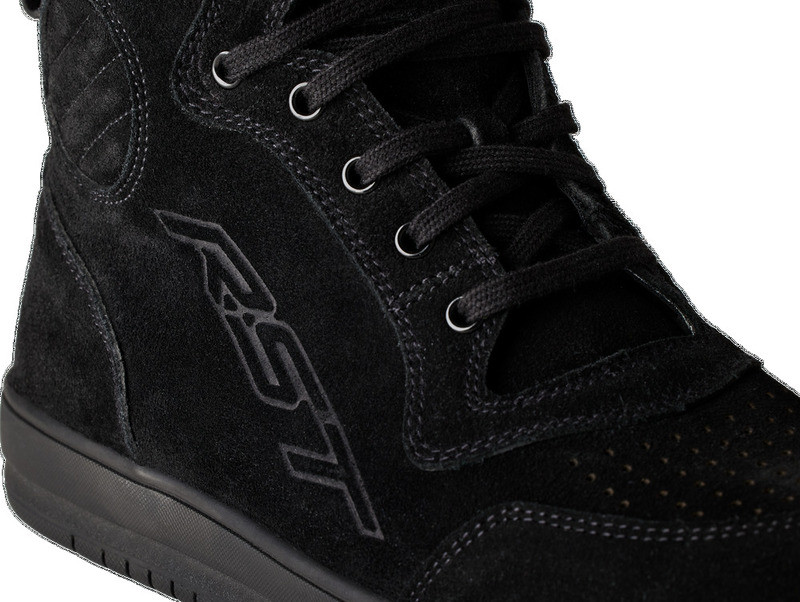 RST Ladies Hitop Moto CE Black Suede Shoes