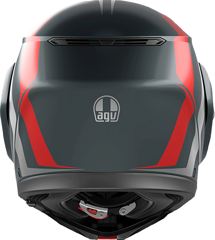 AGV StreetModular Resia Matte Gray Silver Red Helmet