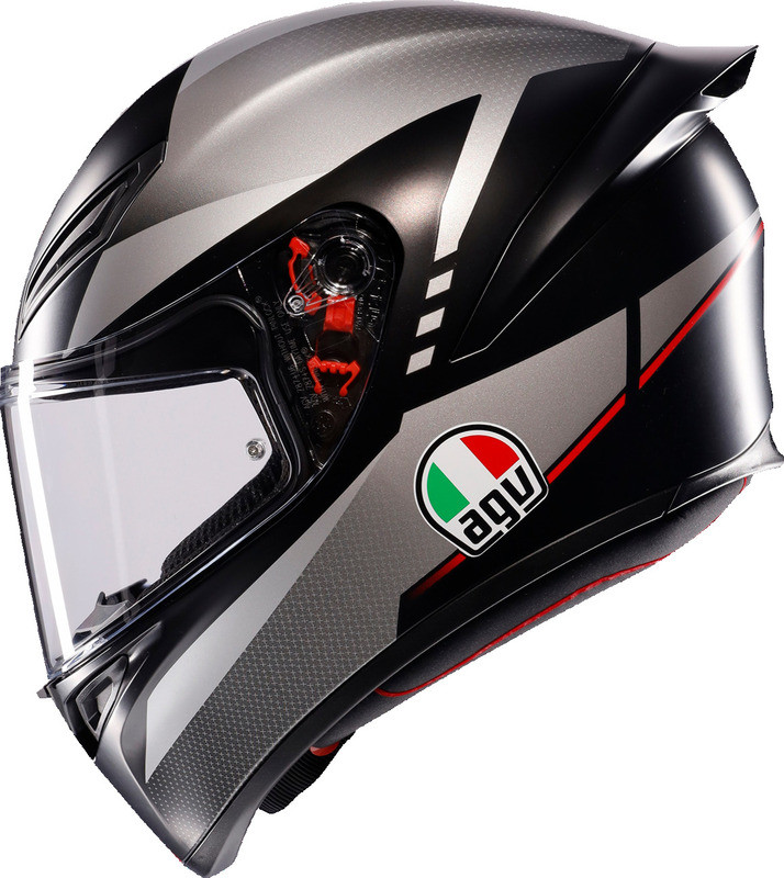 AGV K1 S Lap Matte Black Gray Red Helmet - Speed Addicts