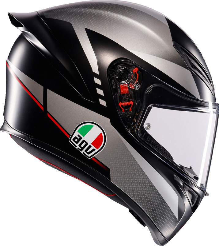 AGV K1 S Lap Matte Black Gray Red Helmet - Speed Addicts
