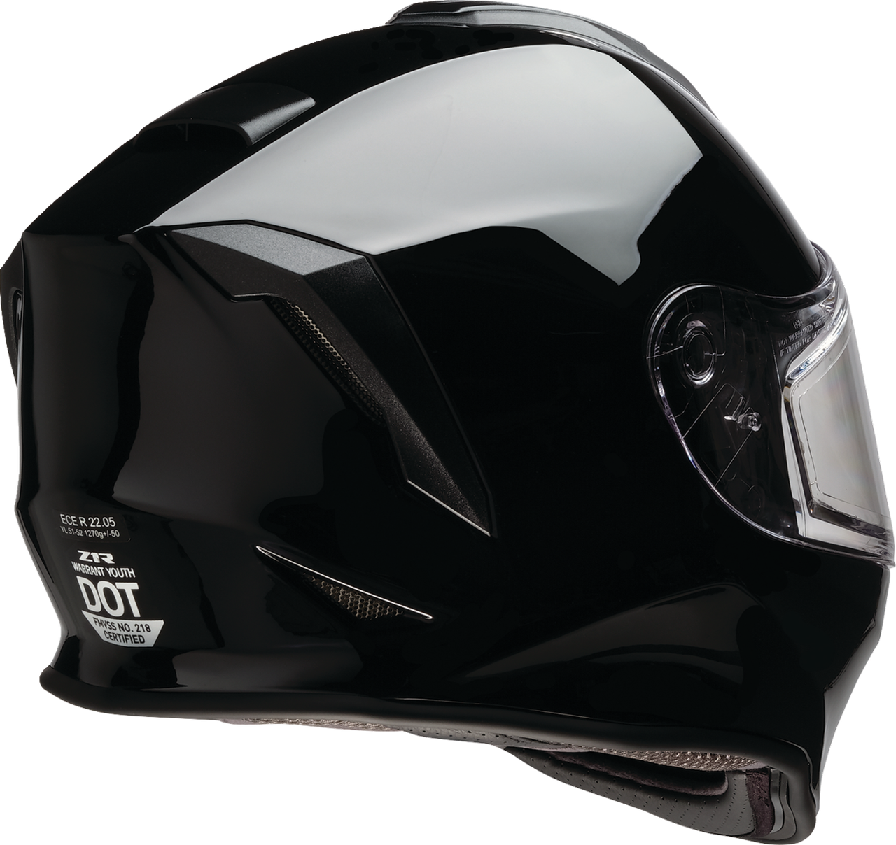 Z1R Youth Warrant Snow Black Helmet
