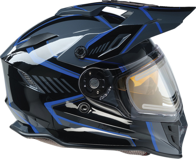 electric blue motorcycle helmet ILM Helmets for Adult Men Women Full Face DOT ECE Powersports Dual Visor Street Racing with Pinlock Cascos para Motos Model MF509 (Cyborg Blue, M) : Automotive The helmet is made from moisture Z1R Range Snow Helmet -