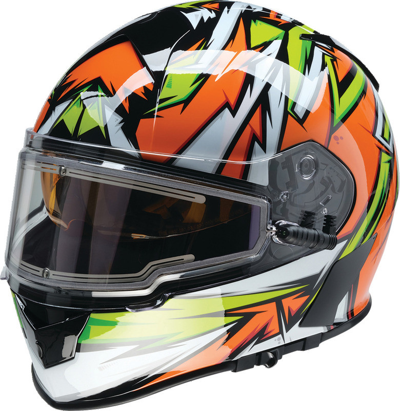Z1R Warrant Neuron Orange Green Helmet