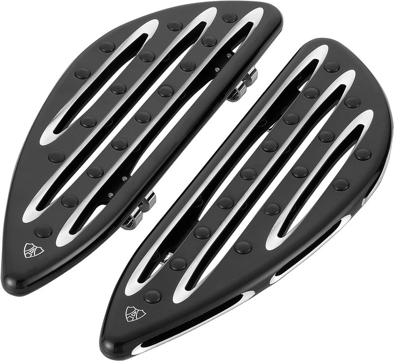 Arlen Ness Driver Floorboards Deep Cut Black - 06-833