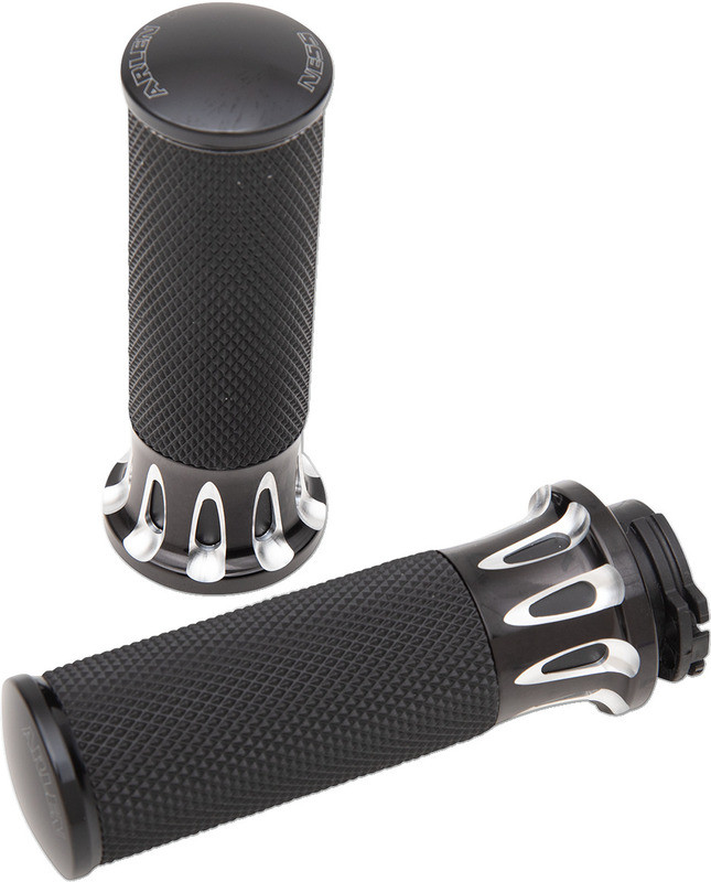 Arlen Ness Grips Deep Cut Cable Black - 07-317