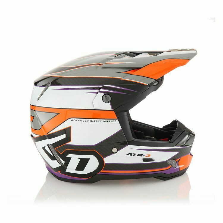 6D ATR-3 Hyper Gloss Neon Orange Purple Helmet