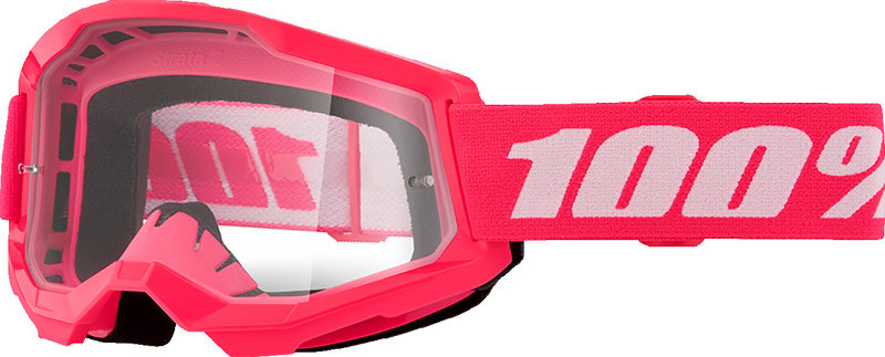 100% Strata 2 Junior Pink Clear Goggles
