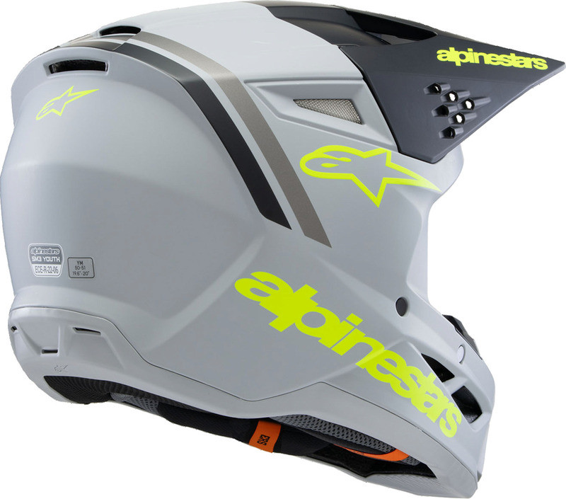 Alpinestars Youth Supertech M3 Radium Gray Black Yellow Fluo Matte Helmet