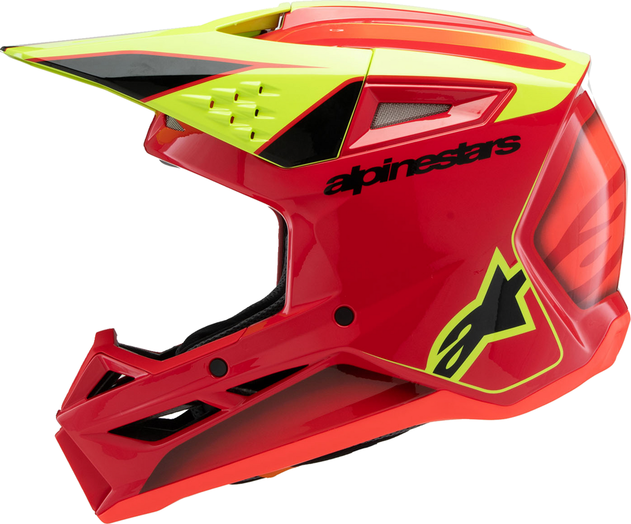 Alpinestars Youth Supertech M3 Fray Red Yellow Fluo Black Gloss Helmet