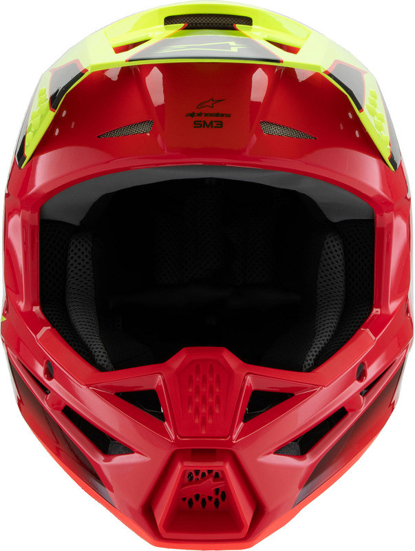 Alpinestars Youth Supertech M3 Fray Red Yellow Fluo Black Gloss Helmet