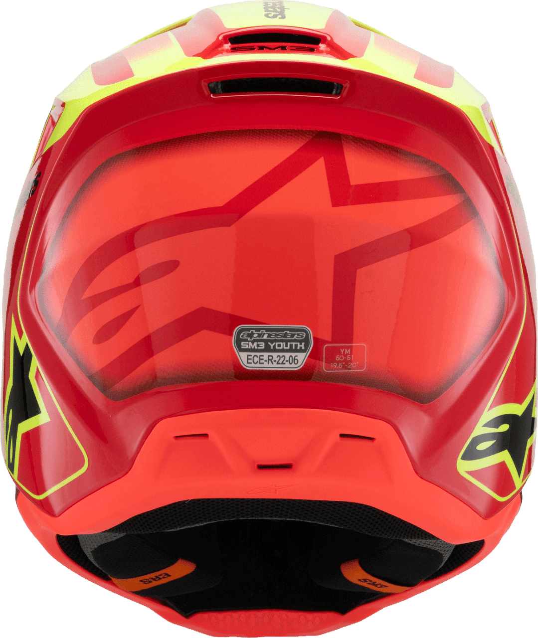 Alpinestars Youth Supertech M3 Fray Red Yellow Fluo Black Gloss Helmet