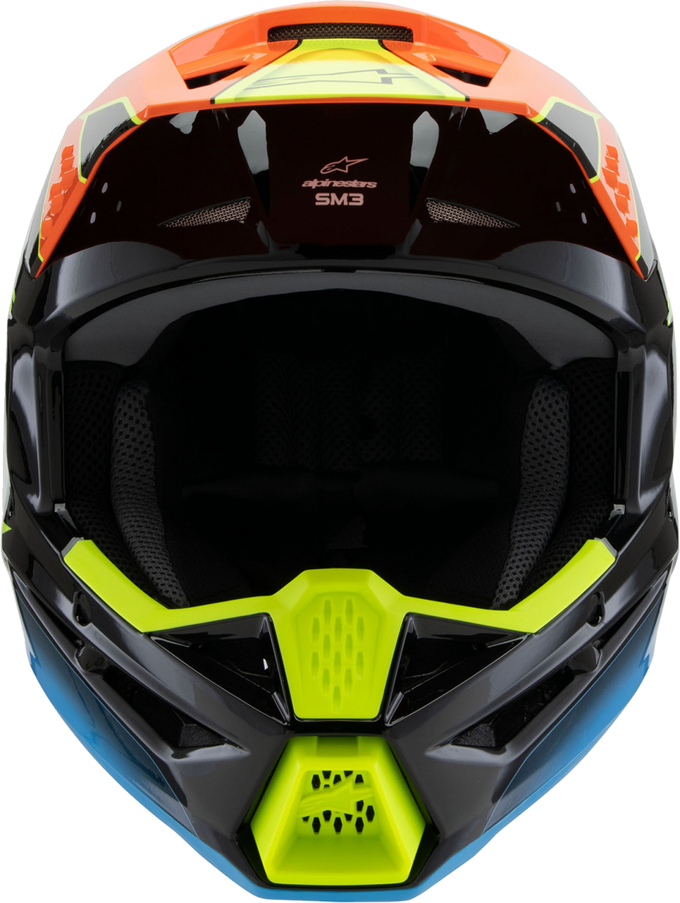 Alpinestars Youth Supertech M3 Fray Black Orange Yellow Fluo Gloss Helmet