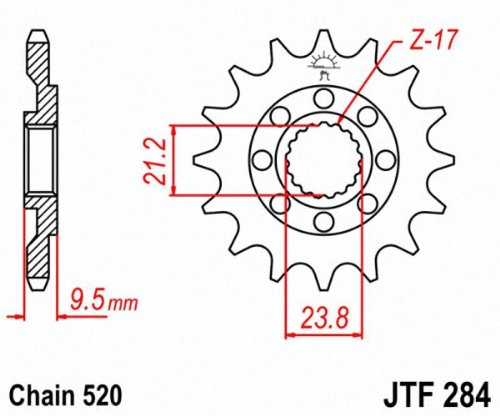 Jt Countershaft Steel Sprocket 12T - JTF284.12