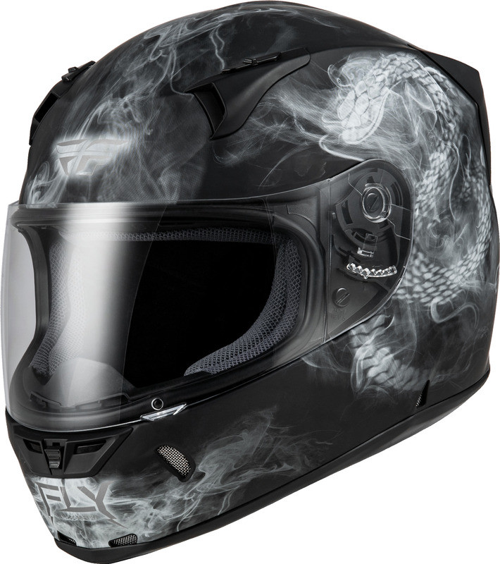 Fly Racing Revolt Coil Matte Black White Helmet