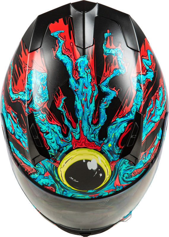 Fly Racing Revolt Space Creep Light Blue Black Red Helmet - Speed