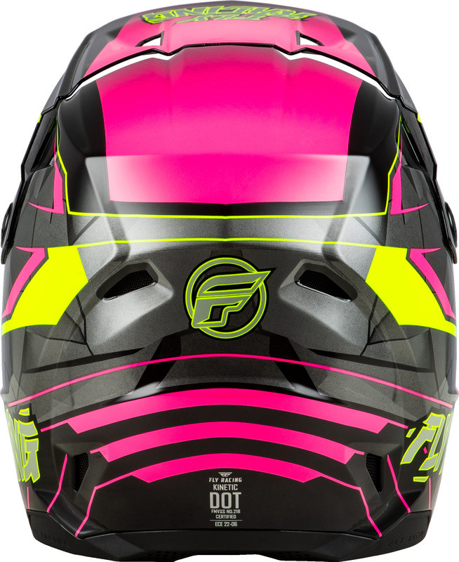 Fly Racing Youth Kinetic Scorched Neon Pink Hi-Vis Black Helmet