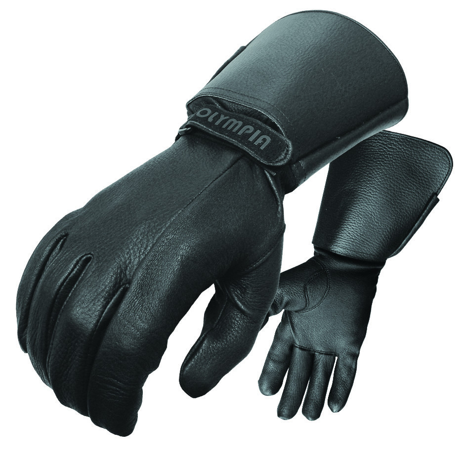 Olympia 144 Mens Deerskin Black Extended Length Gloves