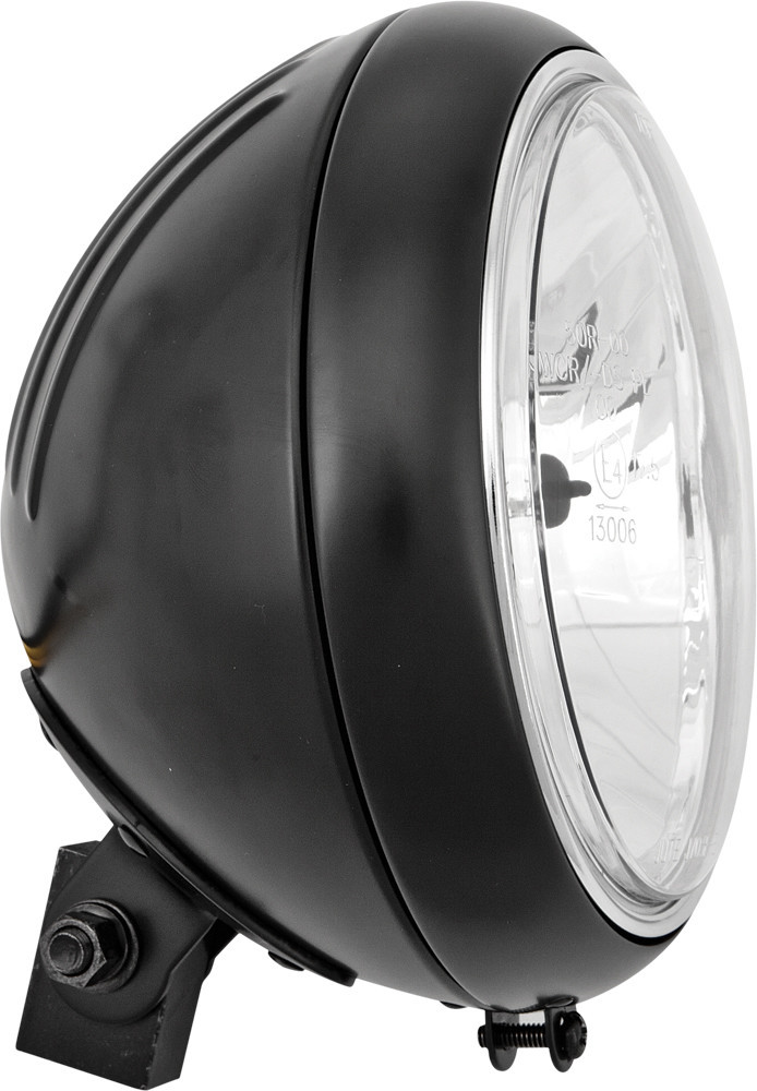 Harddrive 7" Headlight Grooved Shell Black - L20-6084GDBE