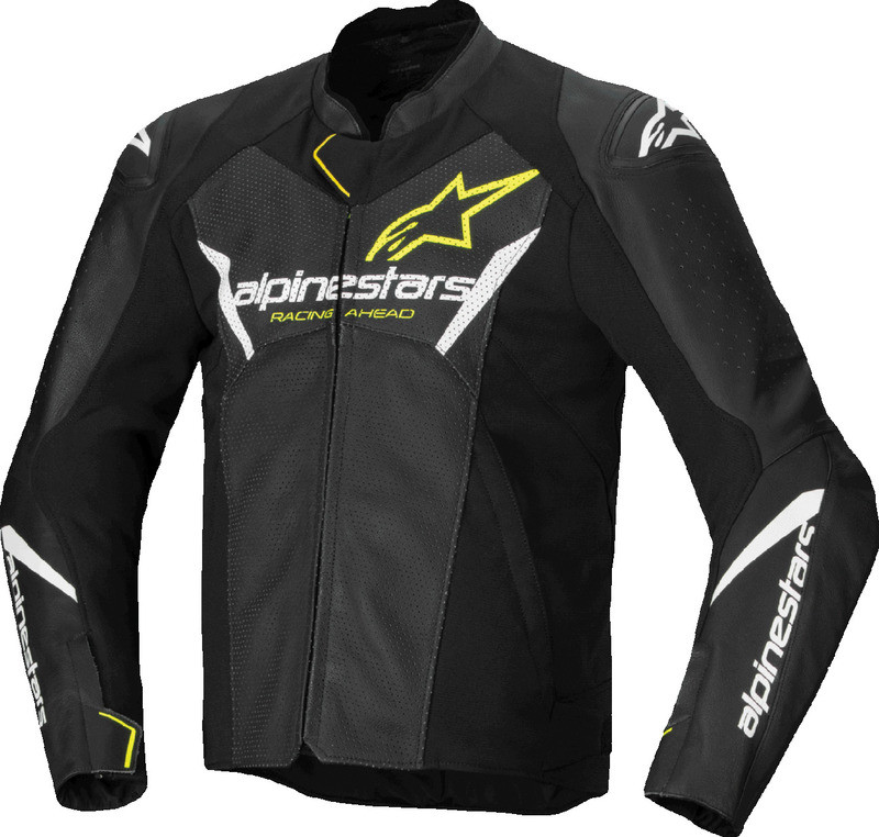 Alpinestars Faster V3 Airflow Black White Yellow Fluo Leather Jacket