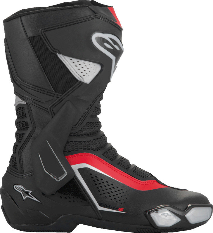 Alpinestars SMX-6 V3 Vented Black Silver Red Boots - Speed Addicts