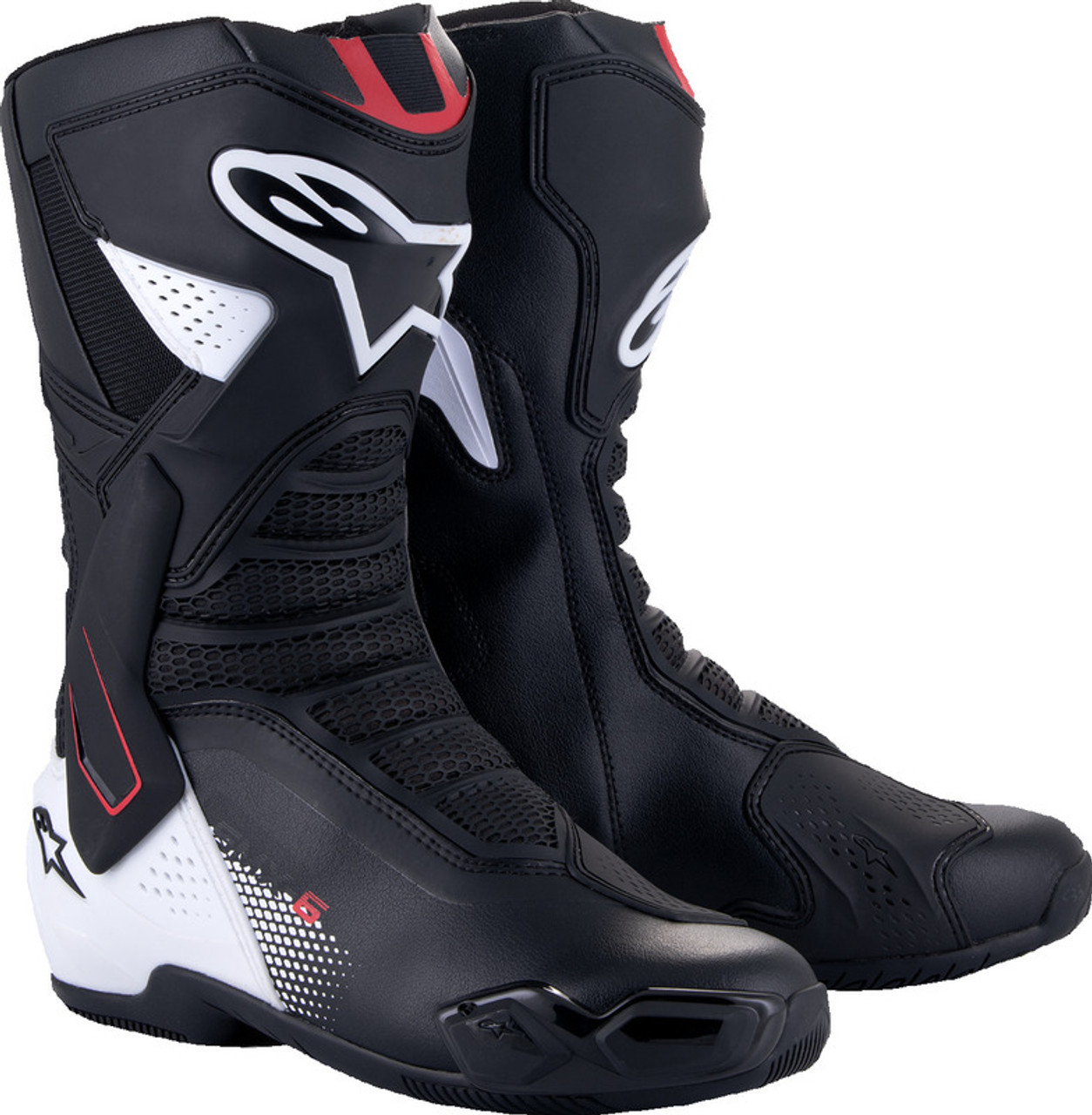 Alpinestars SMX-6 レーシングブーツ ホワイト/レッド/ブラック Alpinestars SMX-6 V3 Black White Red Graphic Boots - Speed
