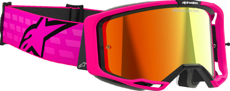 Alpinestars Vision 8 Corp Pink Red Mirror Goggles