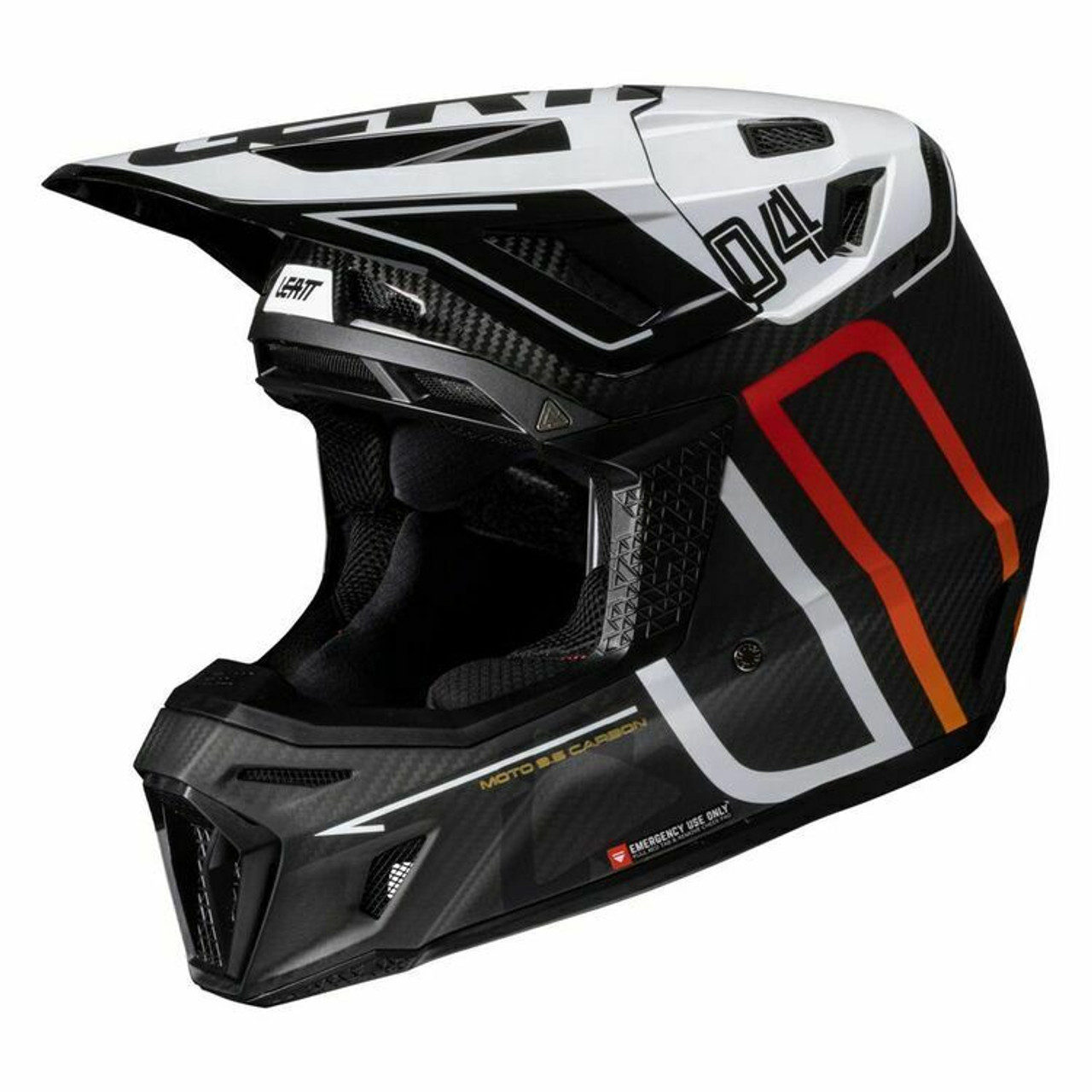 Leatt Moto 9.5 V25 Carbon White Helmet Kit