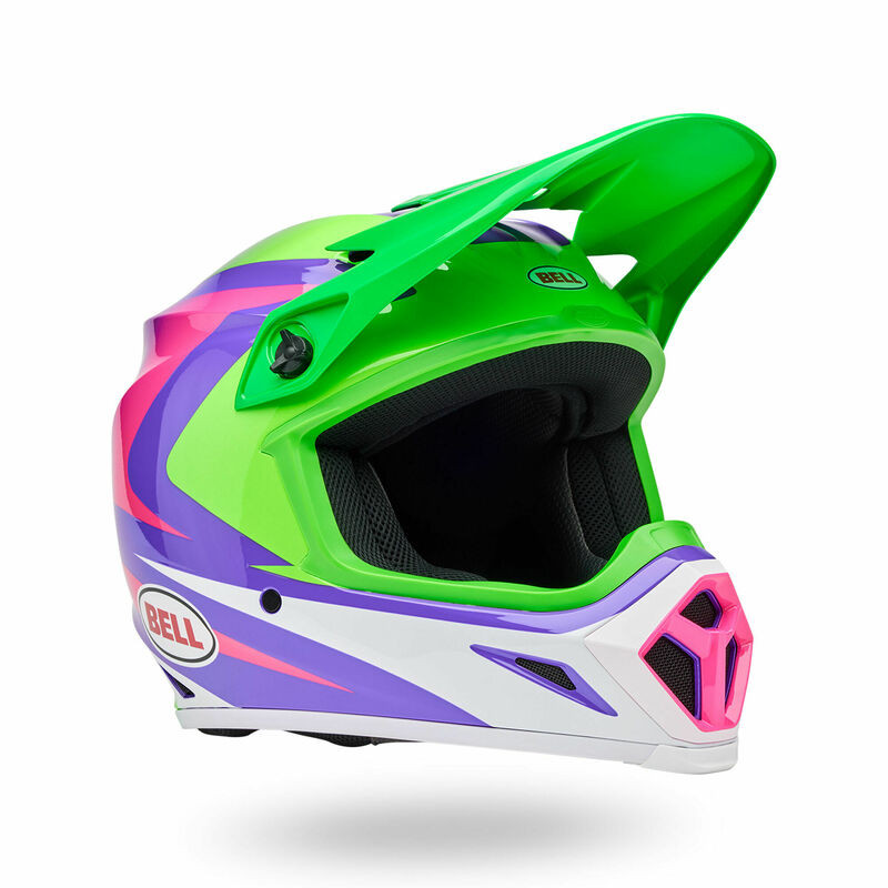 Bell MX-9 Mips Jackal Hi-Viz Green Purple Helmet - Speed Addicts