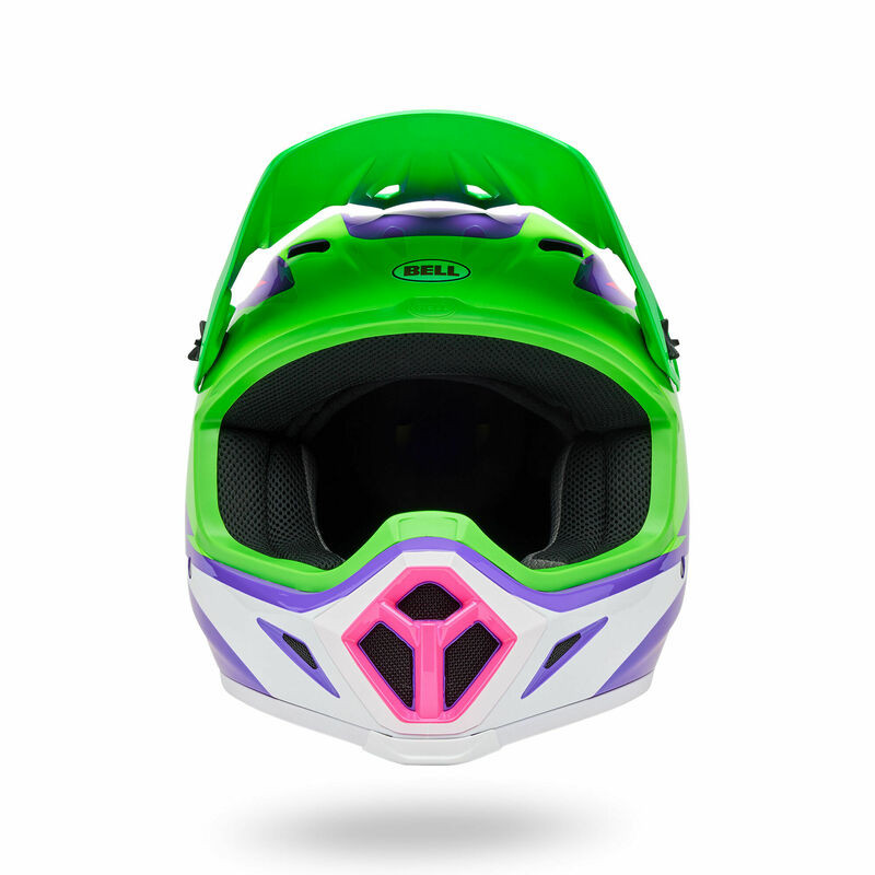 Bell MX-9 Mips Jackal Hi-Viz Green Purple Helmet - Speed Addicts