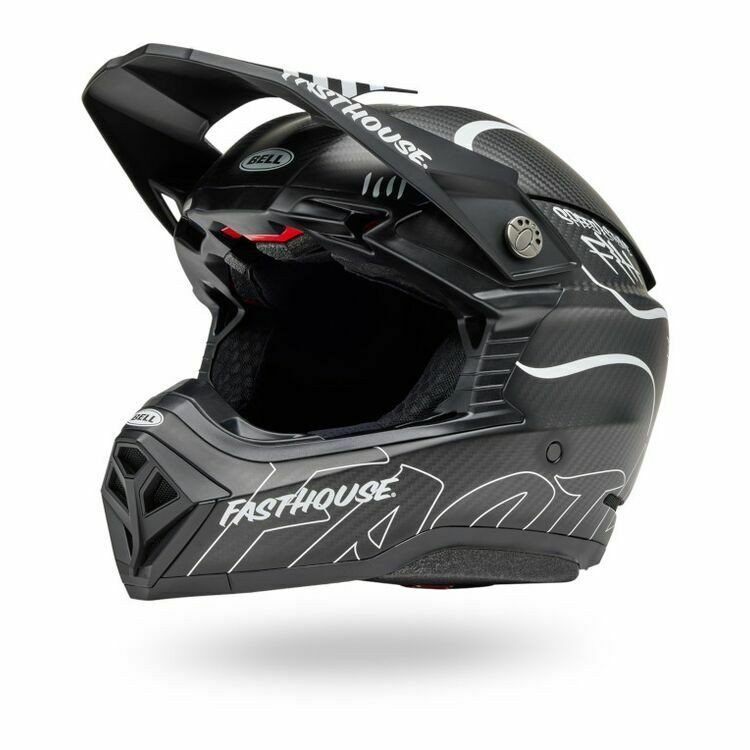 Bell Moto-10 Spherical Fasthouse Raven Matte Black White Helmet