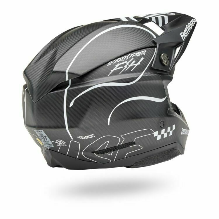 Bell Moto-10 Spherical Fasthouse Raven Matte Black White Helmet