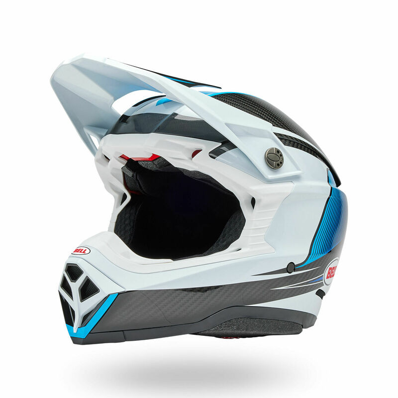 Bell Moto-10 Spherical Evade Gloss White Blue Helmet