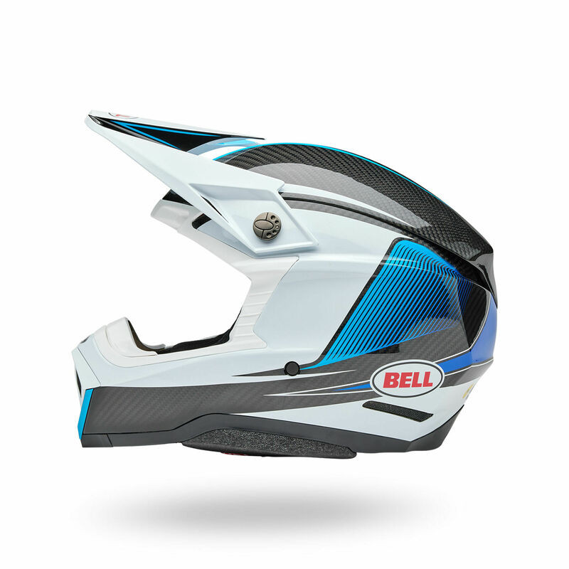 Bell Moto-10 Spherical Evade Gloss White Blue Helmet