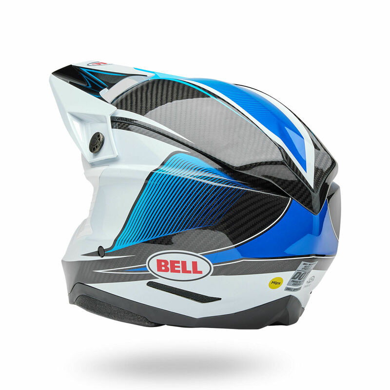 Bell Moto-10 Spherical Evade Gloss White Blue Helmet