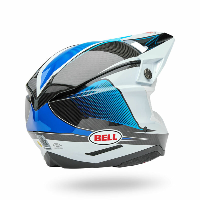 Bell Moto-10 Spherical Evade Gloss White Blue Helmet