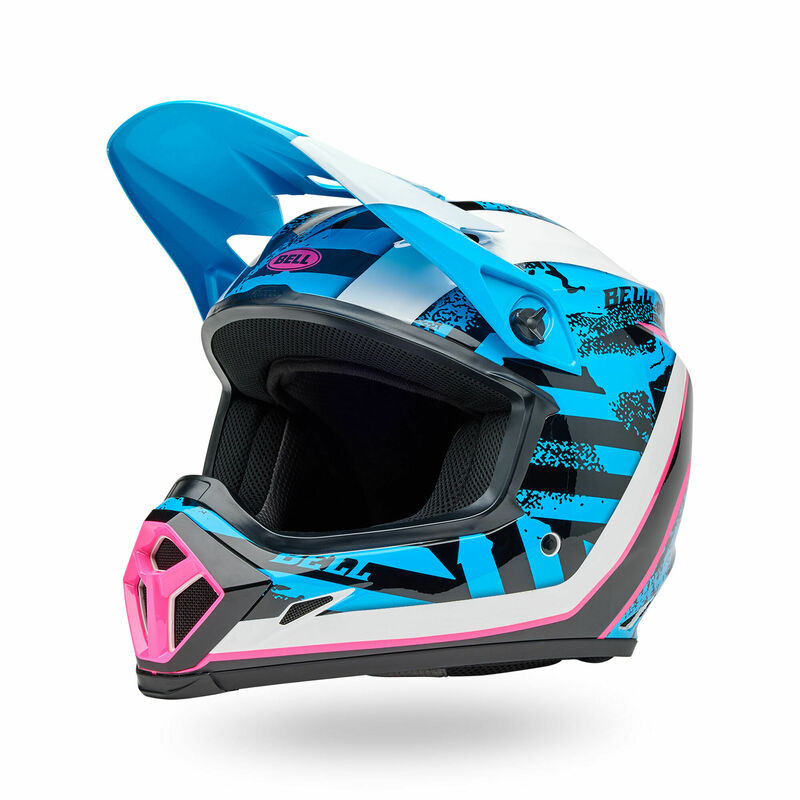 BELL MX-9 MIPS L ベル オフロード ヘルメット ブルー ピンク Bell MX-9 Mips Breakdance Blue Pink Helmet - Speed Addicts